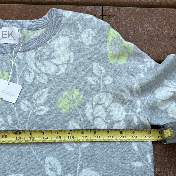 NWT EDINBURGH KNITWEAR PRIMA COTTON FLORAL SWEATER SIZE L G12 - Picture 6 of 7